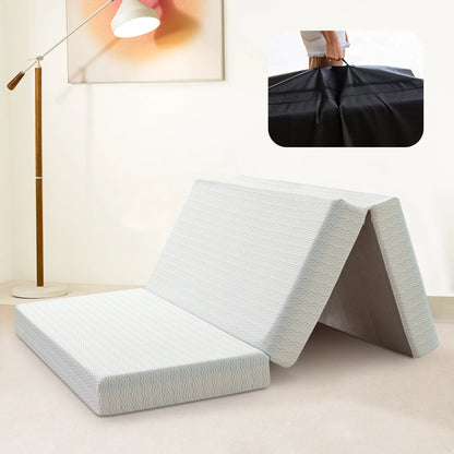 Hcore Portable Tri Fold Memory Foam Mattress With Storage Bag For Floor And Guest Beds