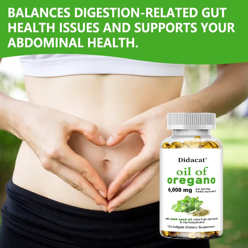 Bcuelov Oregano Oil 6000mg With Black Seed For Digestion