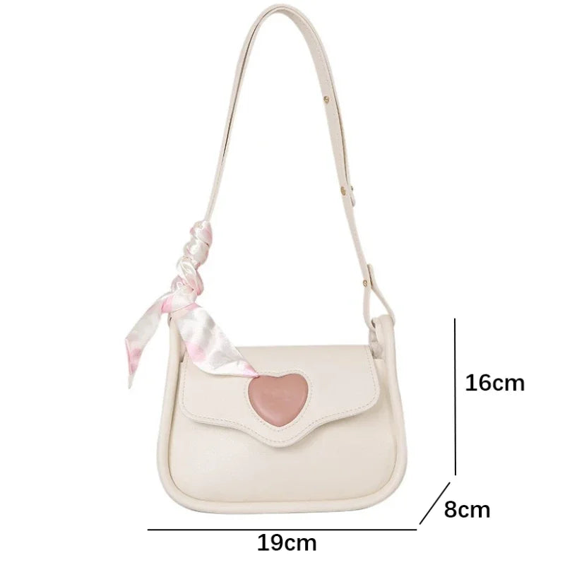 Macroupta Cute Love Heart Crossbody Bag With Scarf For Women