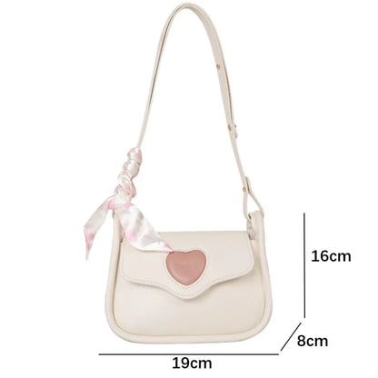 Macroupta Cute Love Heart Crossbody Bag With Scarf For Women