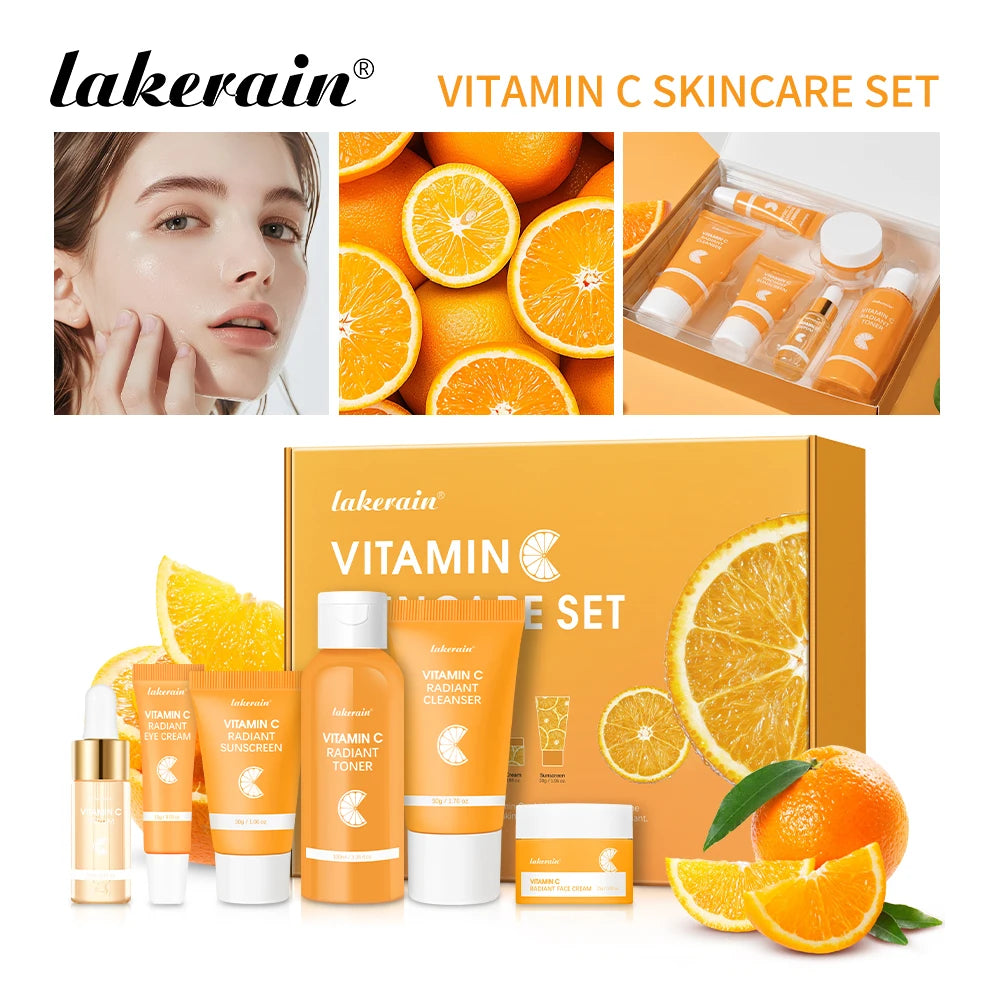 Lakerain Vitamin C Skin Care Whitening Serum Cream Set