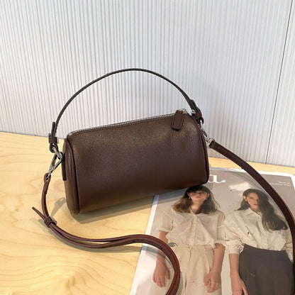 Ladies Genuine Leather Small Shoulder Bag Crossbody For Women With Zipper Pocket