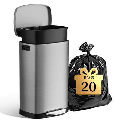 Trash Can With Lid Pedal Soft Close Bin Home Office