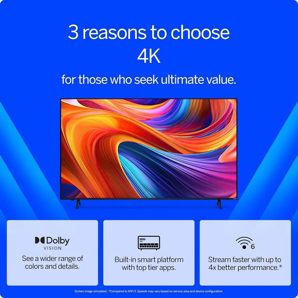 50" 4K Resolution HDR Smart TV, Dolby Vision HDR/HDR10+, Wii 6 - (Renewed)