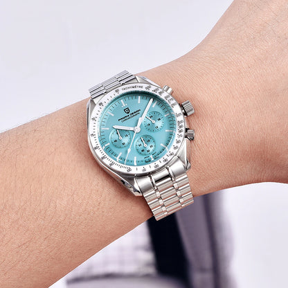 PAGANI DESIGN Moon Mens Watch Chronograph Quartz Automatic Waterproof Sapphire