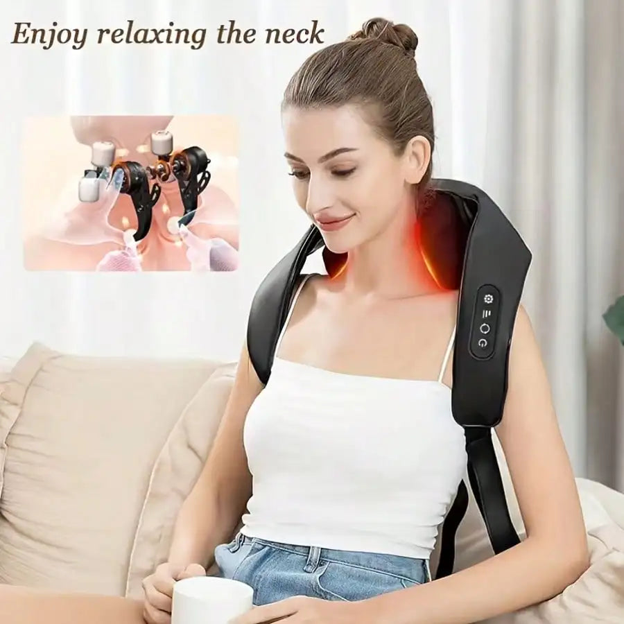 Ergonomic Neck Massager With Reversible Soft Fabric Cover