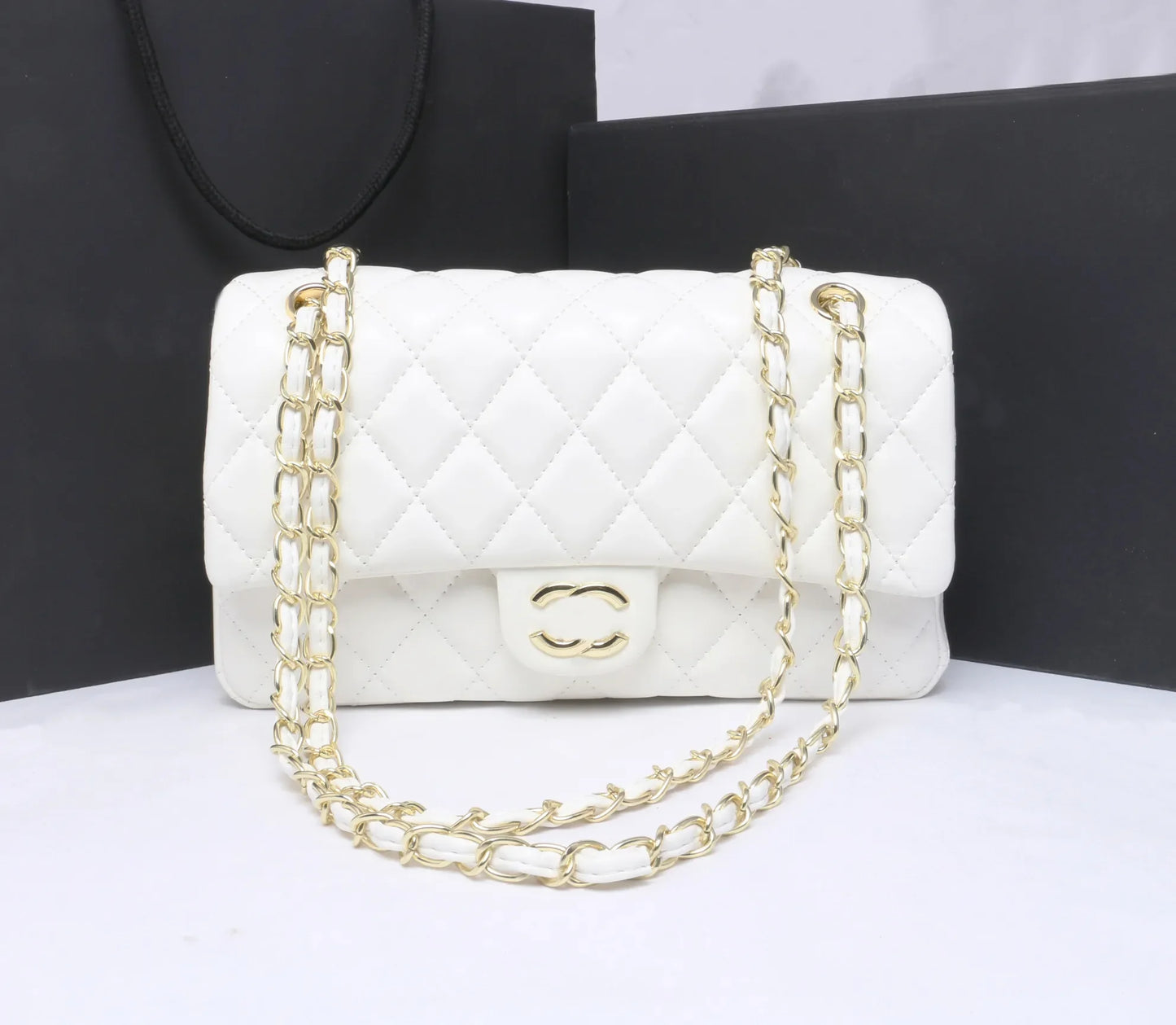 Top Designer Handbag Shoulder Chain Bag Clutch Fap Totes Bags Waet Check Veour Thread C Purse Doube Letters Soid Hasp Waist Square