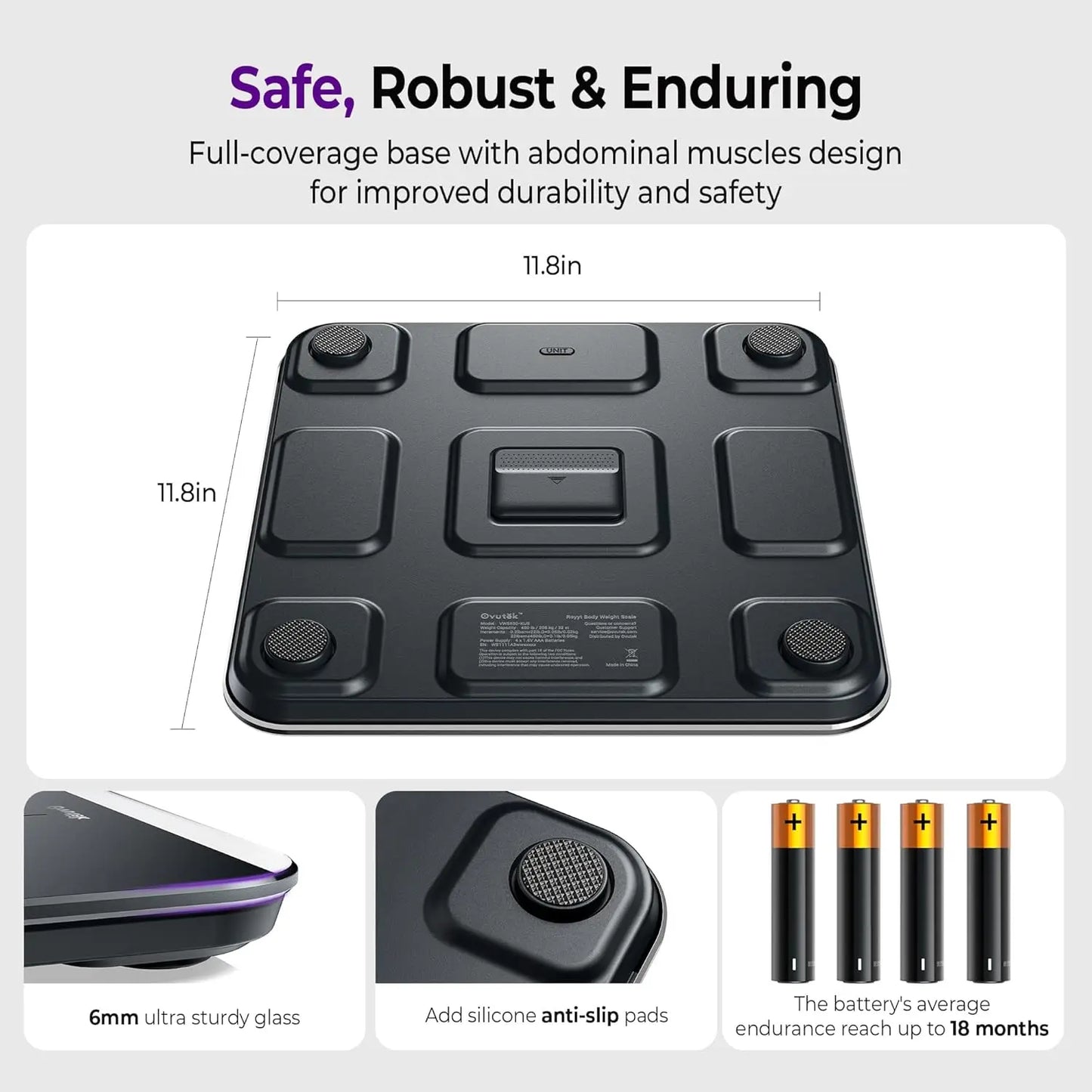 Digital Bathroom Scale With Large LED Display 450 Lb Capacity