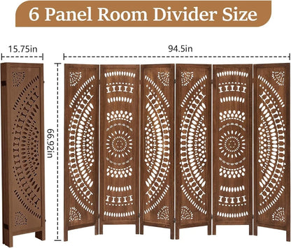 Hignconcerned Tung Wood Room Divider Privacy Screen