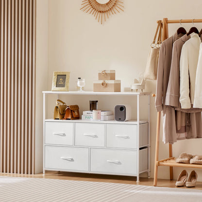 JHK ShoeStorage Cabinet Dresser With Multilevel TexturedFabric Drawers TVStandRack