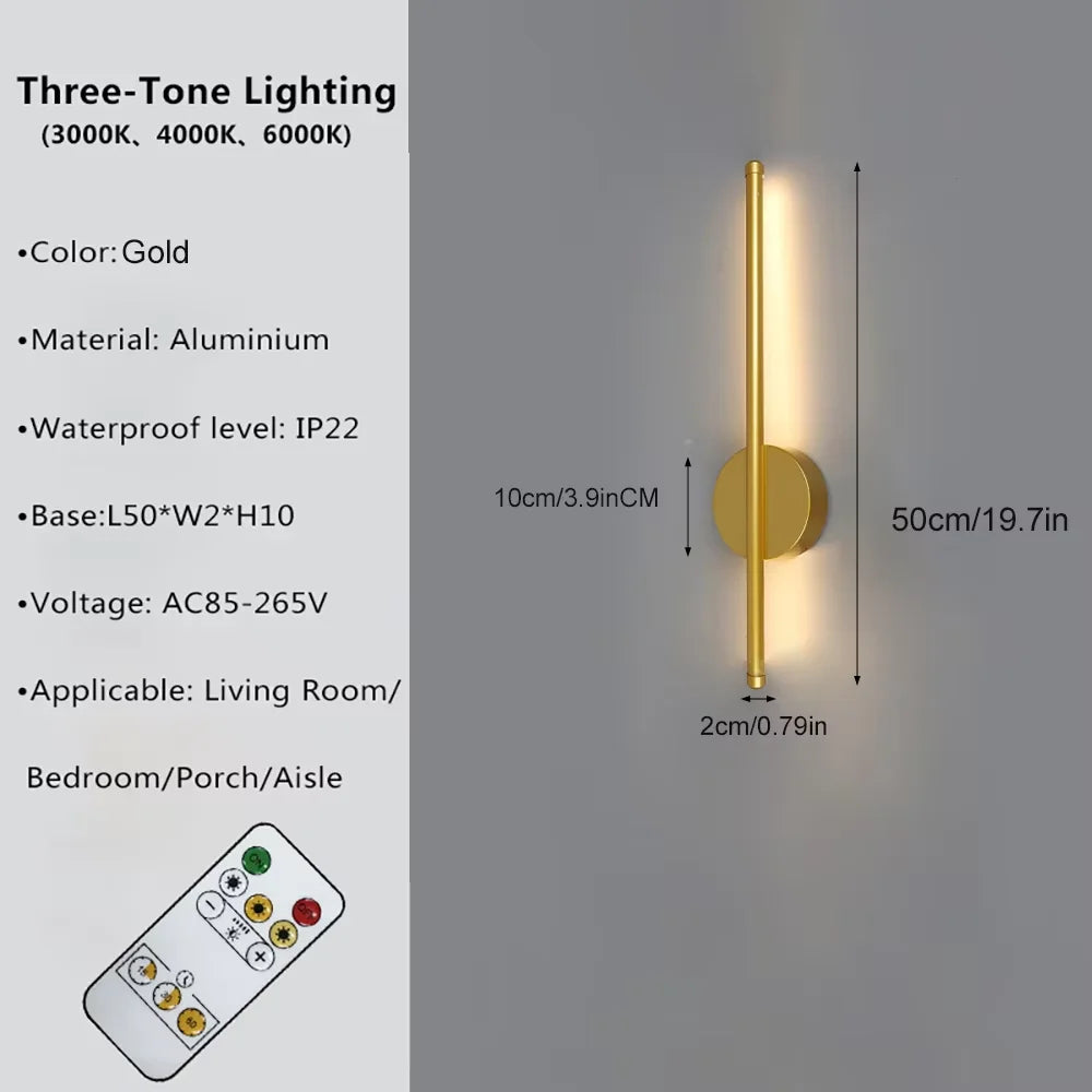 Rechargeable LED Wall Lamp 50CM Removable Wall Sconces For Bedroom Bedside Living Room Décor Fixtures Magnetism Chassis