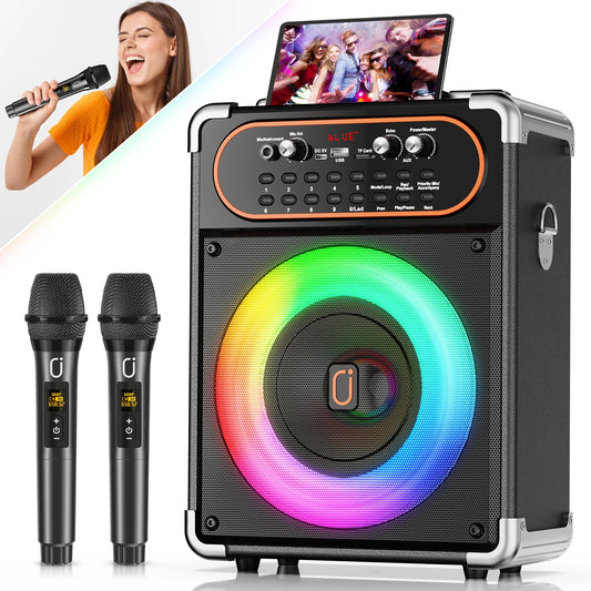 FanFun Bluetooth Karaoke Speaker With Two Microphones And Echo Control
