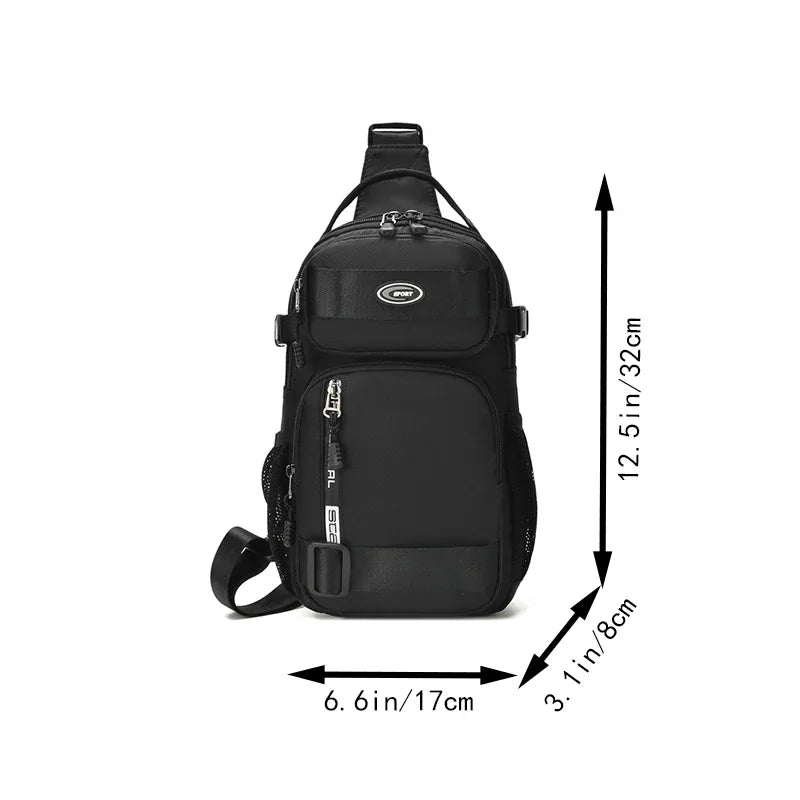 Riding backpack for men, men's chest bag, casual men's single shoulder bag, lightweight and large-capacity crossbody bag