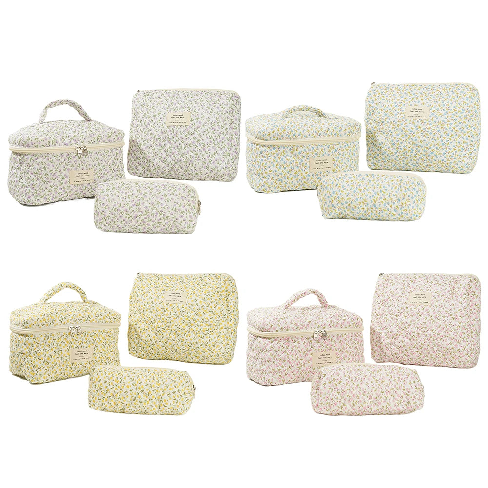 Shunmaii Quilted Makeup Bag Cosmetic Case Large Capacity