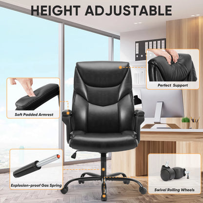 JHK Ergonomic PU Leather Padded Armrest Office Chair Swivel