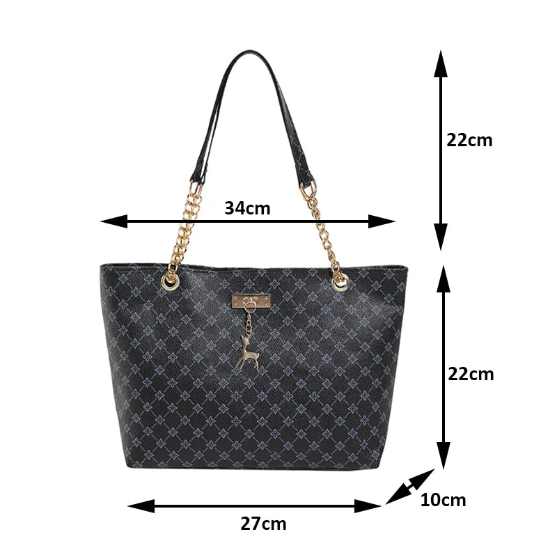 Soft Textured Tote Shoulder Bag With Tassel Hanging Accessory