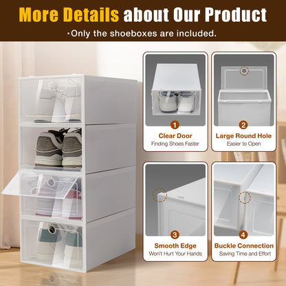 Transparent Shoe Box 24 Pack Foldable Organizer Storage