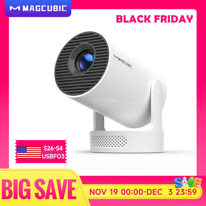 Magcubic HY300 Pro + Projector 4K 720P With 5W Speaker Android 11 8000 Lumens WiFi 6 BT5.4 Outdoor Video Home Theater Projector