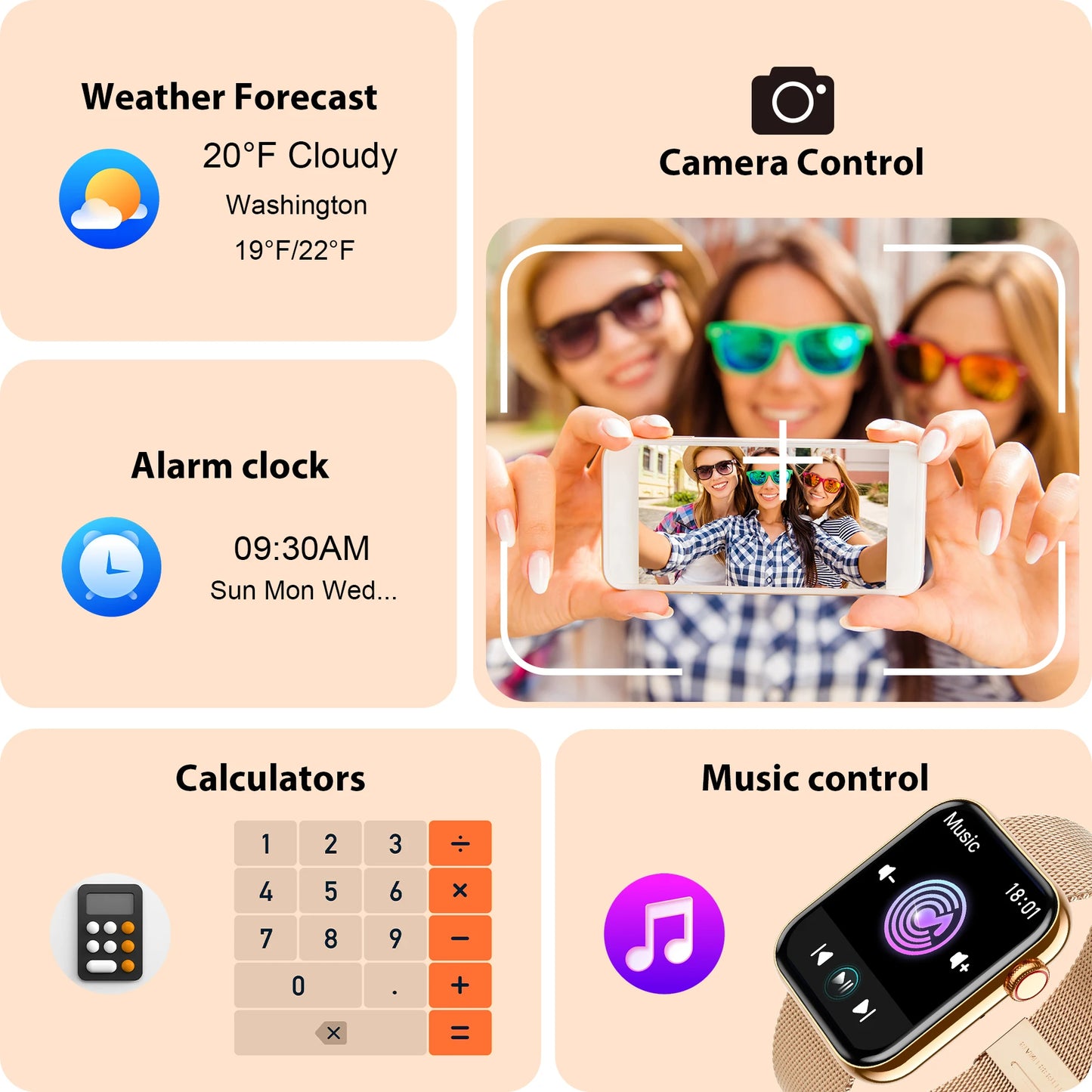 Smart Fitness Watch for Men Women Calls Android iPhone