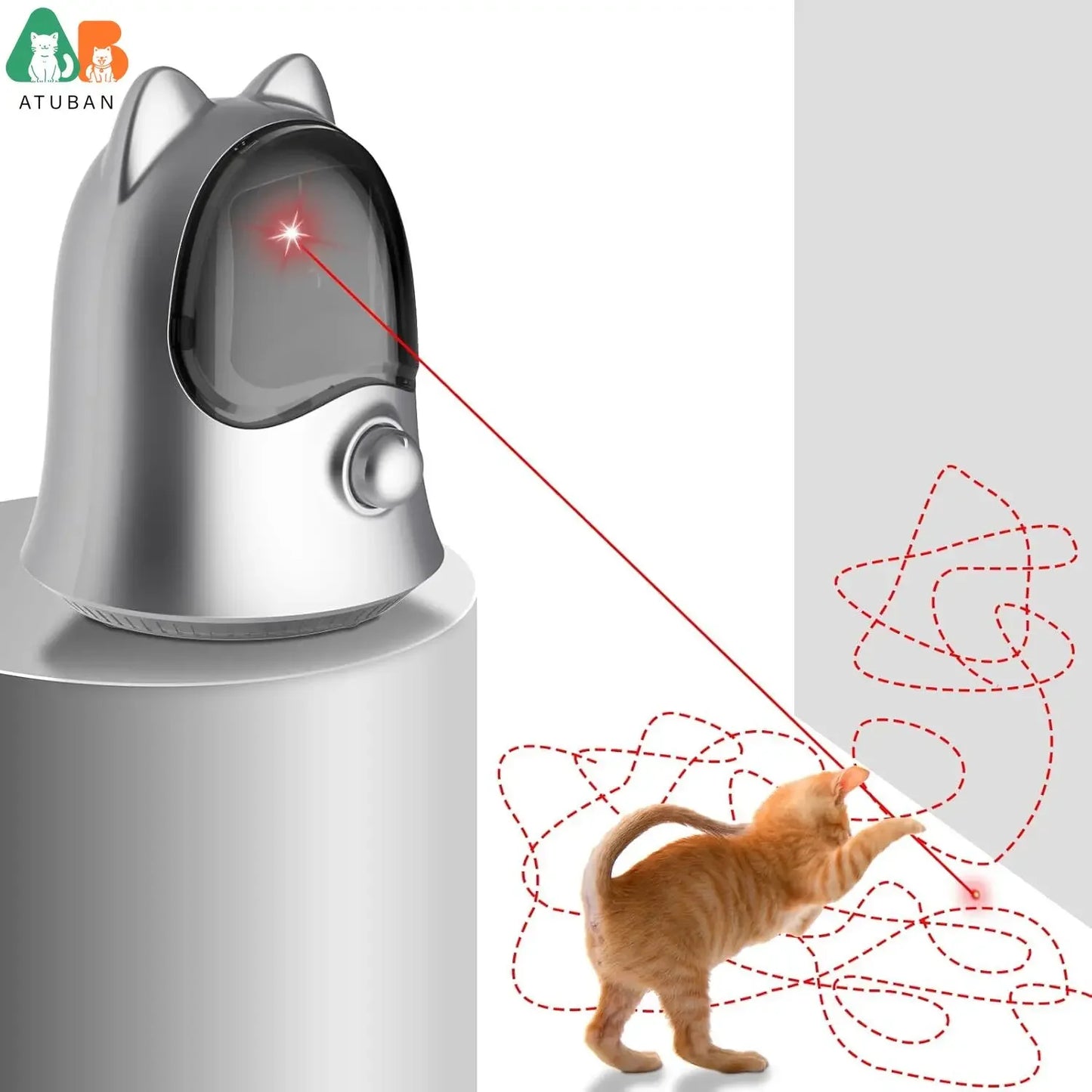ATUBAN Interactive Laser Pointer Cat Toys for Indoor Cats