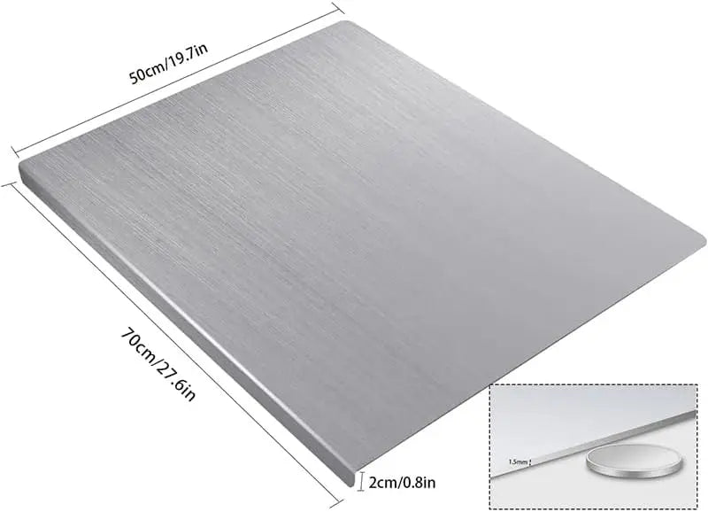 Extra Large Stainless Steel Cutting Board for Kitchen, 70x50cm Metal Chopping Board for Meat Veggies Fruits and Kneading