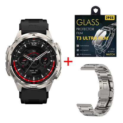 KOSPET TANK T3 Ultra 2 Smart Watch For Men GPS Stainless Steel Smartwatch 50M Waterproof IP69K Health Monitor for Android iOS