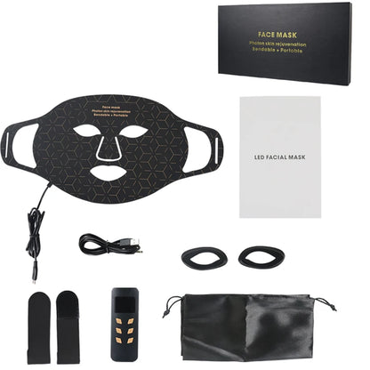 4 Modes Portable Led Face Mask Light Therapy for Anti-Aging Wrinkles Skin Rejuvenation Home Use Red Light Therapy Mask for Face
