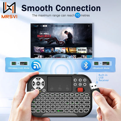 MRSVI Dual Mode Wireless Air Mouse With Touchpad Keyboard