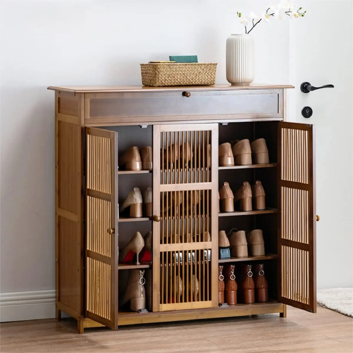 Hign Concerned Bamboo Shoe Storage Cabinet Gdrasuya10 4 Tier