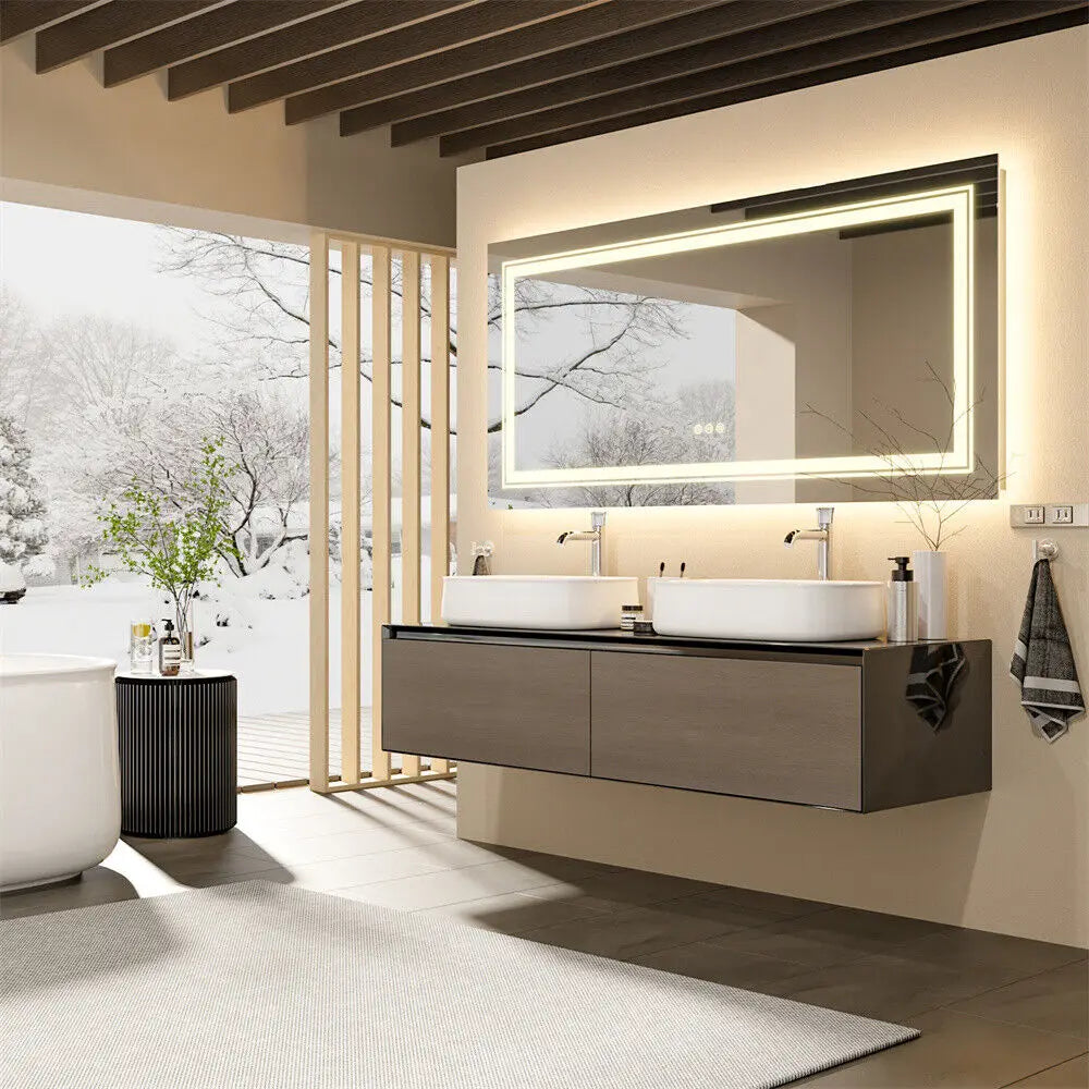 LED Mirror With Touch Switch For Bathroom Vanity Wall Mounted