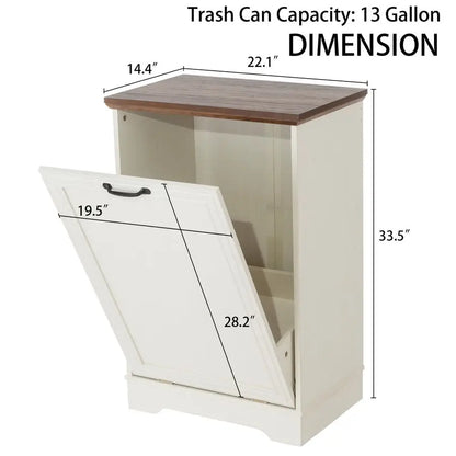 Tilt Out Trash Cabinet Hidden Trash Can Storage for Kitchen