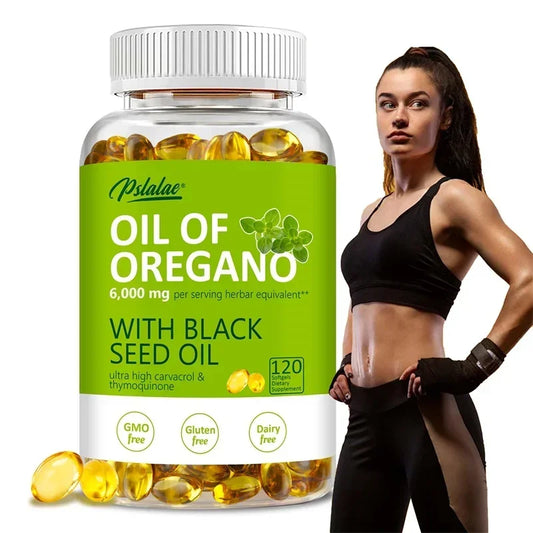 Pslalae Oregano Oil Softgels With Black Seed Oil For Digestion