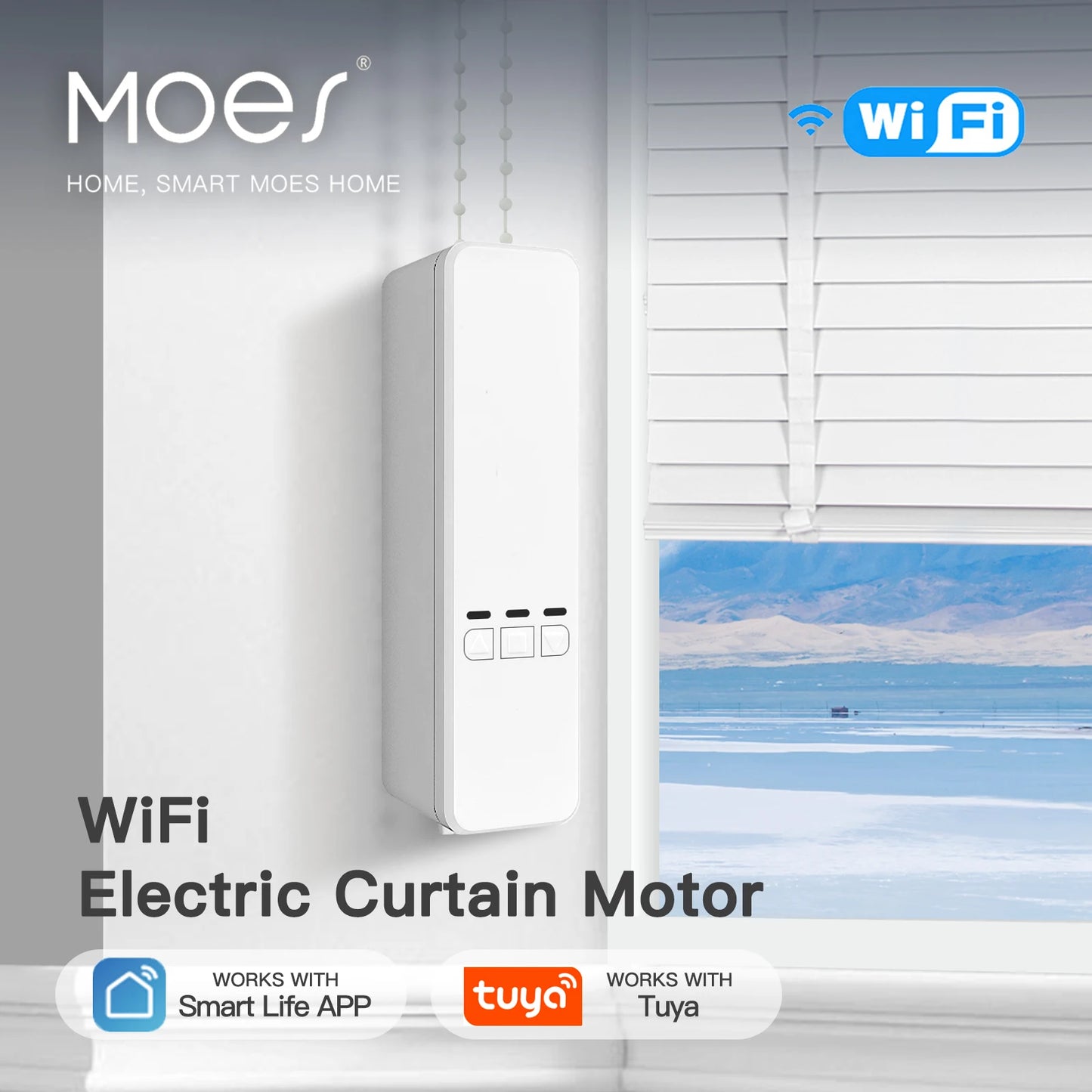 MOES Tuya WiFi Electric Curtain Motor With Remote Alexa
