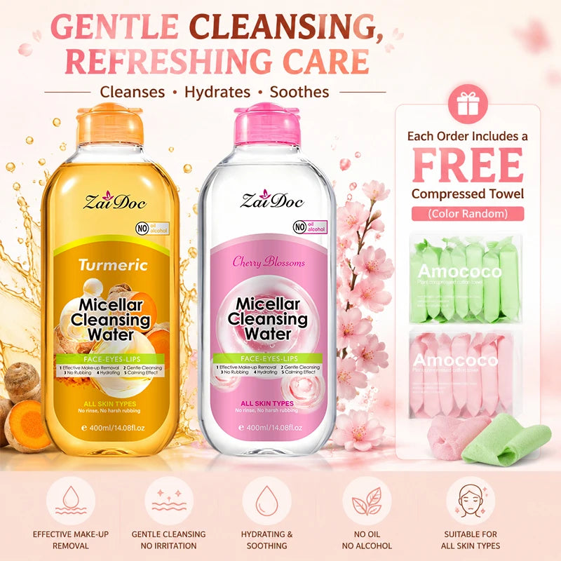 Zaidoc Turmeric and Cherry Blossom Micellar Cleansing Water Makeup Remover
