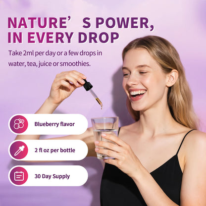 MINCH Cortisol Supplement Liquid Drops, 10-in-1 Cortisol Detox Hormone Balanced for Women, Mood Focus, Sleep Support