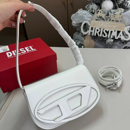 Frayed Edge Denim Mini Top Handle Bag D Logo Crossbody