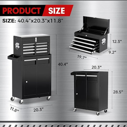 Heavy Duty Steel Tool Chest With Detachable Top Box