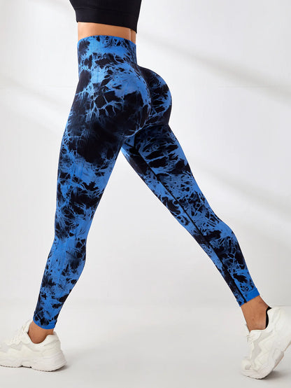 Women Seamless Tie Dye Yoga Leggings High Waist Fitness Sexy Fashion Leggings Running Butt Lifting Cycling Pants
