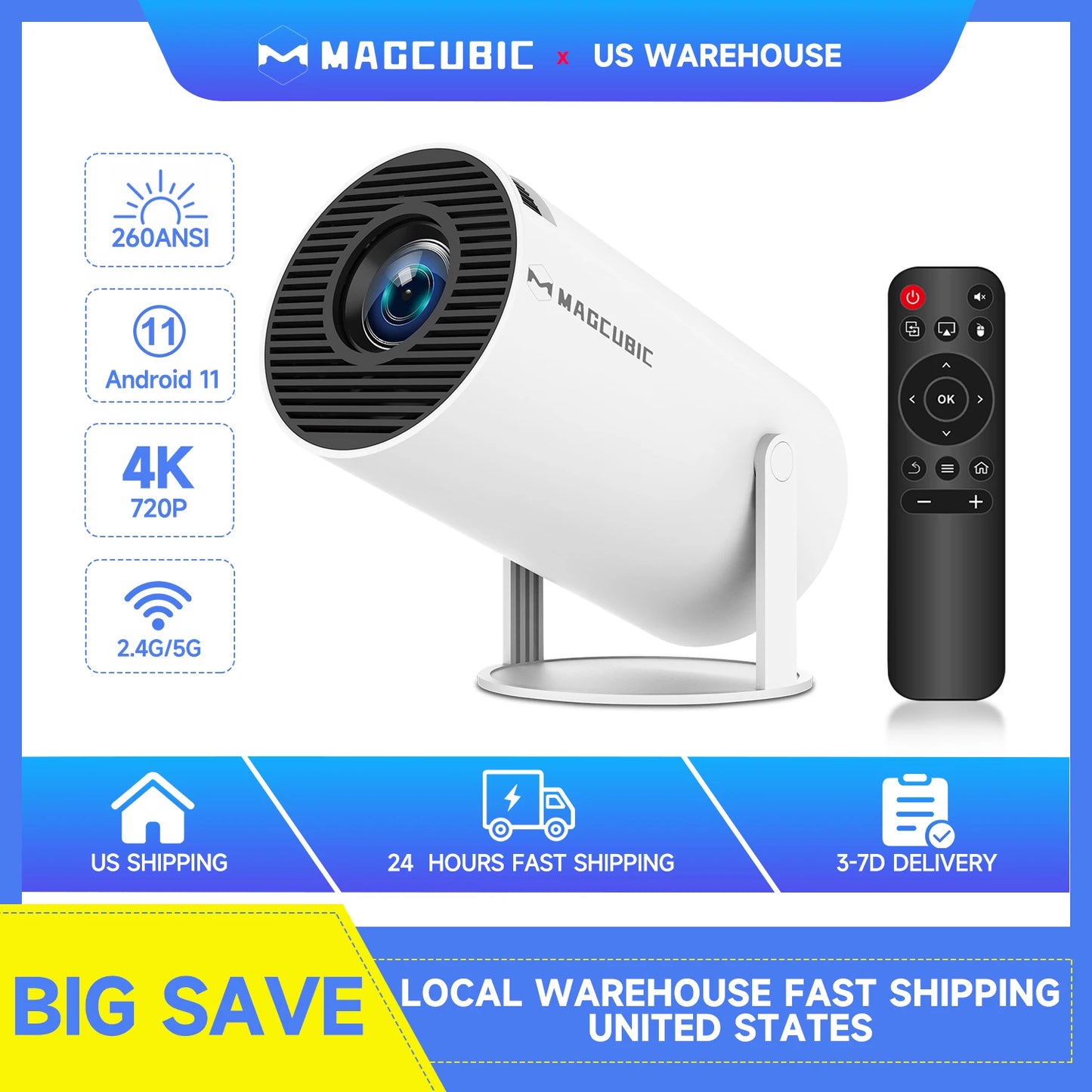 Magcubic HY300 Pro Projector 4K Home Theater Android 11