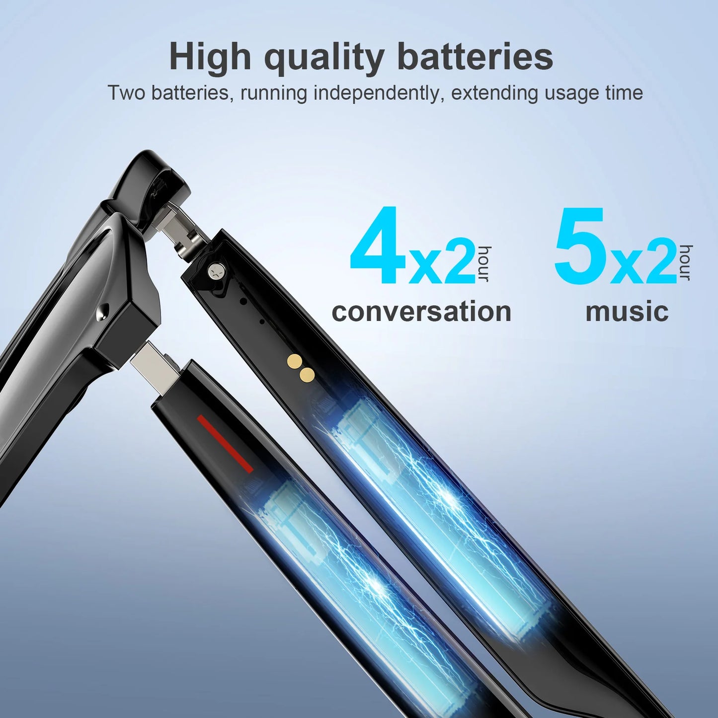 Blackview New E13 Anti-bluelight Smart Glasses Wireless Bluetooth Call & Voice Assistant Touch Control Glasses with Mic Speaker