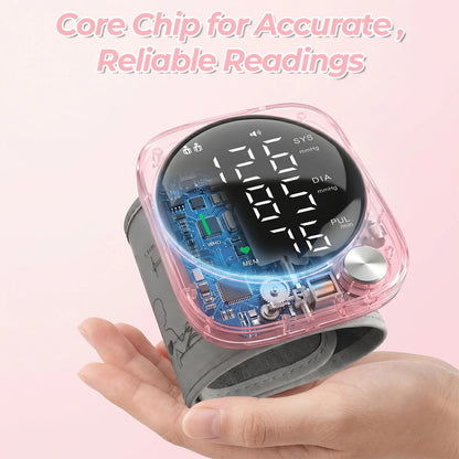 Automatic Wrist Blood Pressure Monitor with Adjustable Cuff, Large LCD Display & Voice Broadcast. Features Irregular Heartbeat Detection, Pulse Monitor & USB Charging. Accurate BP Machine, Ideal Gift for Parents &. 2x99 Memor