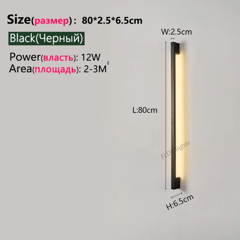 Modern Minimalist Long Wall Lamp LED Wall Mounted Light Indoor Living Room Bedroom Background Lamp Home Decora Fixtures 110/220V