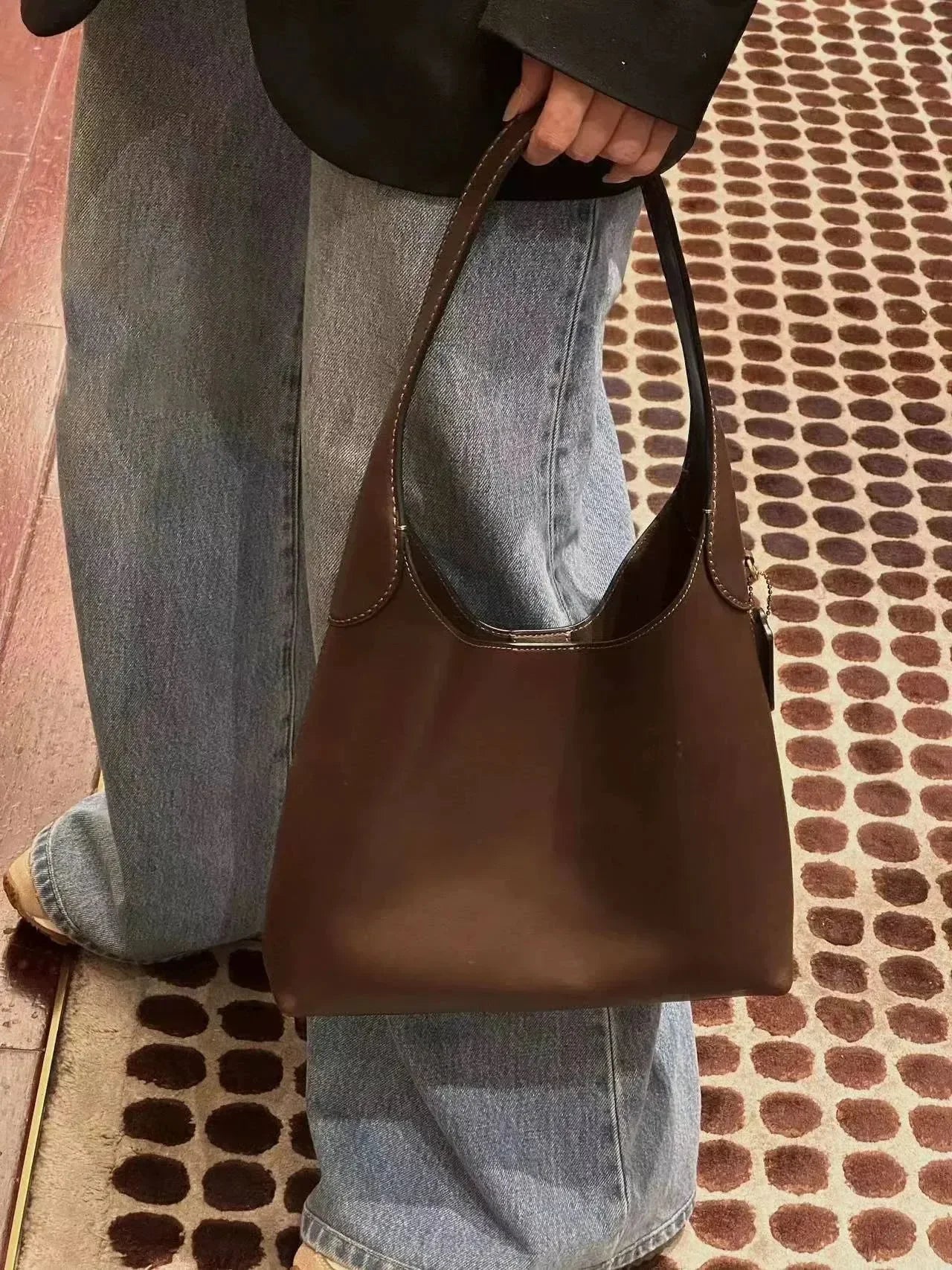 Nonecn Brooklyn Bag Tote Handbag Genuine Leather Minimalist