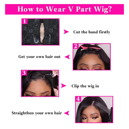 Frizirac Body Wave V Part Wig Human Hair 250 Density