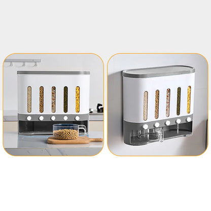 Wall Mounted Airtight Food Storage Dispenser for Cereal and Grains