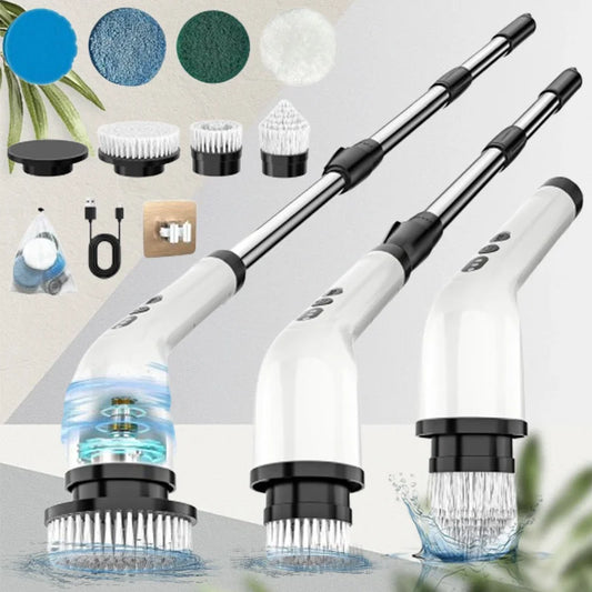 JIZHOUH Electric Cleaning Brush With 7 Heads Cordless Scrubber