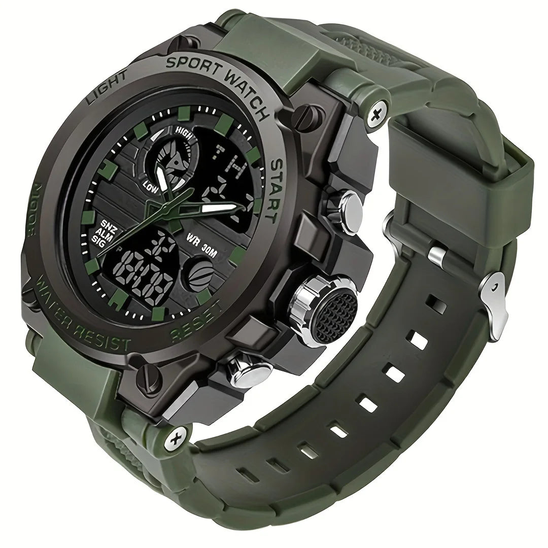 Men Outdoor Digital LED Stopwatch Wristwatch With Dual Display