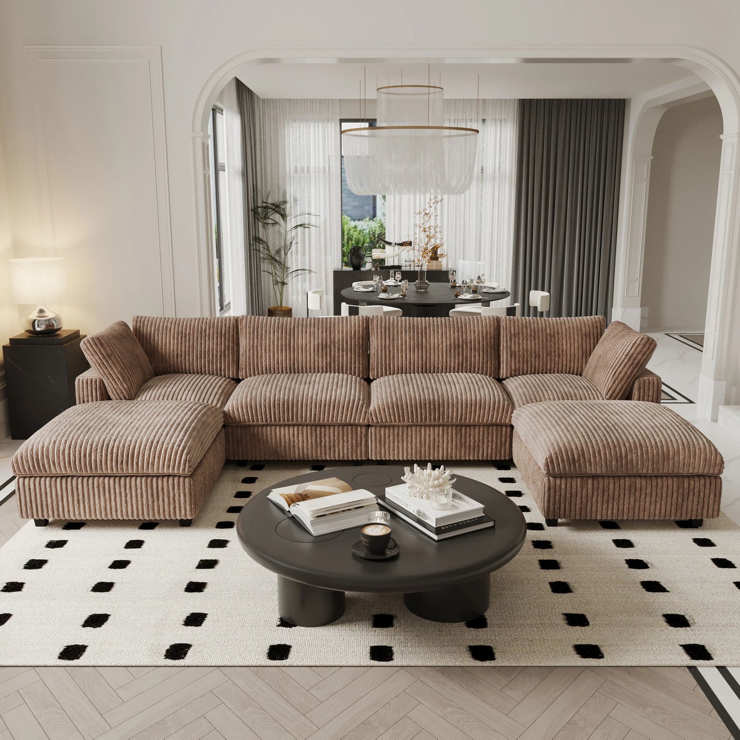 Sdorens Modular Sectional Sofa U Shaped Couch With Ottoman