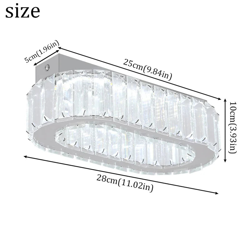 GreeLustr Crystal Oval Ring LED Pendant Chandelier for Dining Rooms