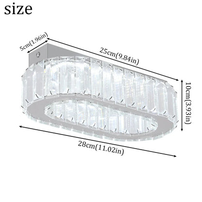 GreeLustr Crystal Oval Ring LED Pendant Chandelier for Dining Rooms
